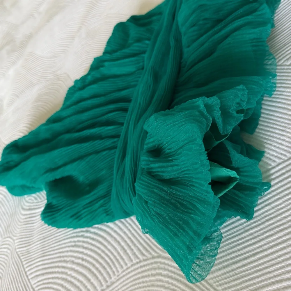 NEW Turquoise Ruffled One-Shoulder Top - Picture 3 of 5